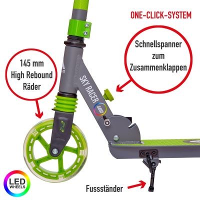 APOLLO City Scooter klapp- und hohenverstellbar SkyRacer LED City Scooter складной и регулируемый по высоте светодиод SkyRacer