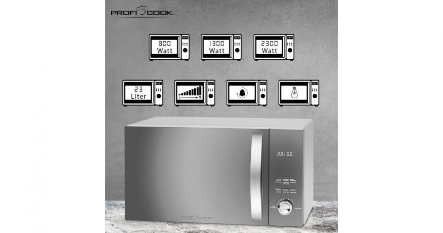 ProfiCook ProfiCook PC-MWG 1176 H, Mikrowelle silber/schwarz silber/schwarz ProfiCook PC-MWG 1176 H, микроволновая печь серебристый/черный