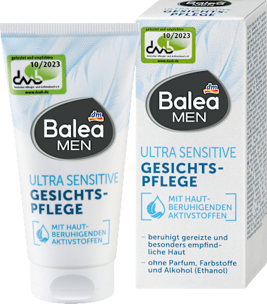Balea MEN Gesichtscreme Ultra Sensitive, 50 ml, Лёгкий крем-гель для чувствительной кожи лица Ultra Sensitive без отдушки, 50 мл