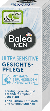 Balea MEN Gesichtscreme Ultra Sensitive, 50 ml, Лёгкий крем-гель для чувствительной кожи лица Ultra Sensitive без отдушки, 50 мл