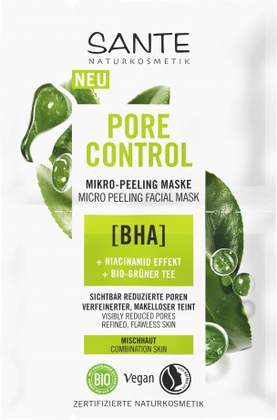SANTE Pore Control Mikro-Peeling Maske, 8 ml, Санте Маска-пилинг для лица Pore Control с микроотшелушиванием, саше, 8 мл