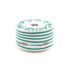 Gmundner Keramik Gmundner Keramik Grungeflammt Stovchen / Teewarmer Glatt d: 14 cm / h: 8,7 cm Керамический подогреватель Gmundner с зеленым пламенем / чайный уют, гладкий d: 14 см / высота: 8,7 см