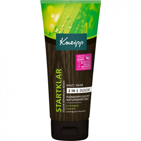 Kneipp MEN 2 in 1 Dusche Startklar, 200 ml, Kneipp мужской гель для душа 2 в 1 «Готов к старту» для тела и волос, 200 мл