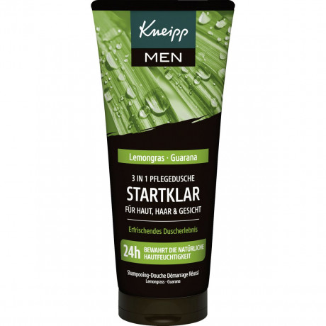 Kneipp MEN 2 in 1 Dusche Startklar, 200 ml, Kneipp мужской гель для душа 2 в 1 «Готов к старту» для тела и волос, 200 мл