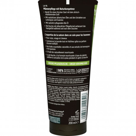 Kneipp MEN 2 in 1 Dusche Startklar, 200 ml, Kneipp мужской гель для душа 2 в 1 «Готов к старту» для тела и волос, 200 мл