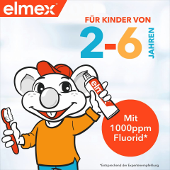 elmex Zahnpasta Kinder, 2-6 Jahren, 50 ml, Детская зубная паста для защиты молочных зубов от кариеса с фторидом, 2–6 лет, 50 мл