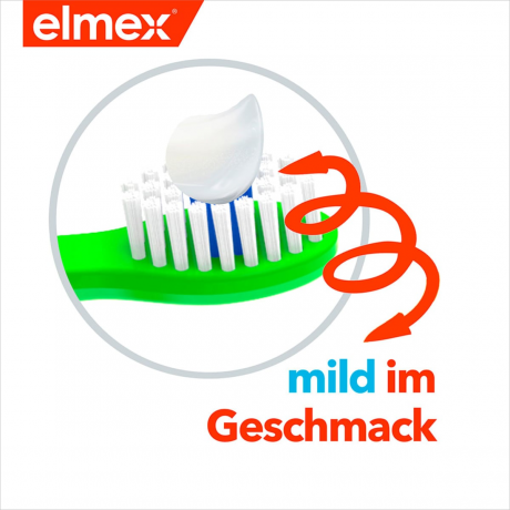 elmex Zahnpasta Kinder, 2-6 Jahren, 50 ml, Детская зубная паста для защиты молочных зубов от кариеса с фторидом, 2–6 лет, 50 мл