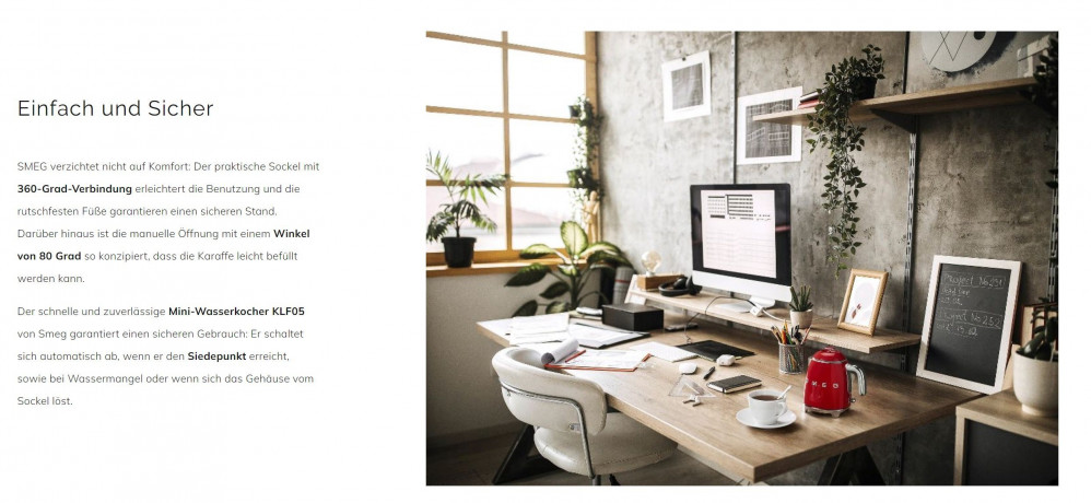 SMEG SMEG Wasserkocher SMEG Wasserkocher Edelstahl 0,8 L Fassung, 1400 W, Wasser Kocher, 1400,00 W, 360° Basis, BPA- Frei, elektrischer Wasser Kocher Klein Mini  Чайник SMEG Чайник SMEG, нержавеющая сталь, емкость 0,8 л, 1400 Вт, водоварка, 1400,00 Вт, ос