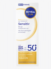 NIVEA SUN Sonnenfluid Gesicht sensitiv, LSF 50+, Солнцезащитный флюид для чувствительной кожи лица, SPF 50+, 40 мл