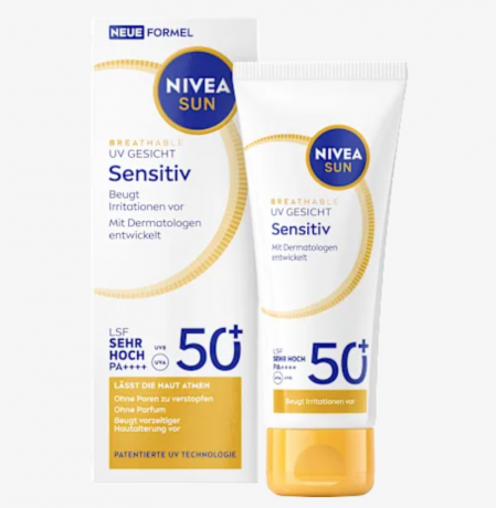 NIVEA SUN Sonnenfluid Gesicht sensitiv, LSF 50+, Солнцезащитный флюид для чувствительной кожи лица, SPF 50+, 40 мл