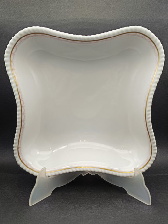 Тарелки сервировочные винтажные Fraureuth, 2 шт., квадратной формы, фарфор, 22 х 22 см, 20 х 20 см, Германия, 1970-80гг.