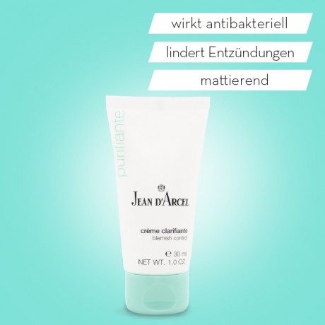 JEAN D'ARCEL creme clarifiante PURIFIANTE Spezialcreme fur fettempfindliche Haut stark antibakteriell creme clarifiante PURIFIANTE специальный крем для чувствительной к жирности кожи сильно антибактериальный