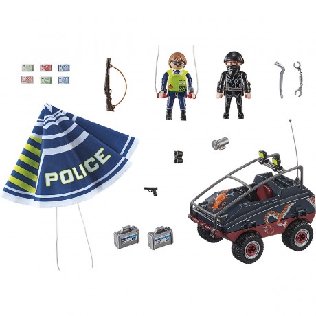 PLAYMOBIL PLAYMOBIL 70781 Polizei-Fallschirm: Verfolgung des Amphibien-Fahrzeugs PLAYMOBIL 70781 Полицейский парашют: погоня за амфибией