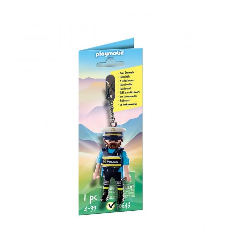 PLAYMOBIL 2er Set: 70782 Polizei-Jetpack: Festnahme des Kunstraubers + 70648 Schlusselanhanger Polizist Набор из 2 предметов: 70782 Полицейский реактивный ранец: арестовать грабителя произведений искусства + 70648 Полицейский брелок