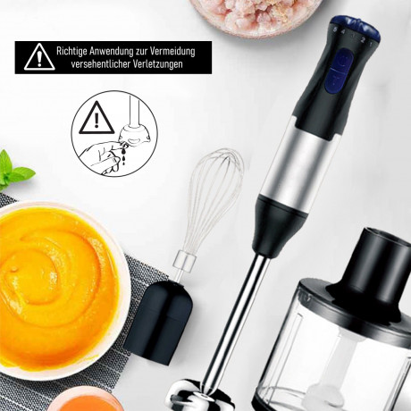 CALIYO CALIYO Stabmixer Stabmixer Set,4 in 1 Stabmixer, 1000 Watt mit 5 Geschwindigkeiten Einstellbar Purierstab Edelstahl  Ручной блендер CALIYO, набор ручных блендеров, ручной блендер 4 в 1, мощность 1000 Вт, 5 скоростей, регулируемый очищающий стержень