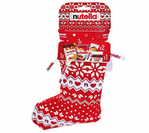 Nutella Socks Adventskalender 2stk, Набор из 2 новогодних носков-сюрпризов Nutella 2025, волшебный сладкий подарок для праздничного настроения, 2 х 209 г