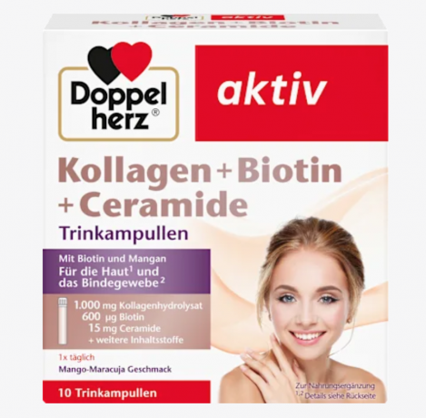 Doppelherz Kollagen + Biotin + Ceramide Trinkampullen 10 St, 250 ml, Ампулы для питья с коллагеном, биотином и церамидами, 25мл х 10 штук