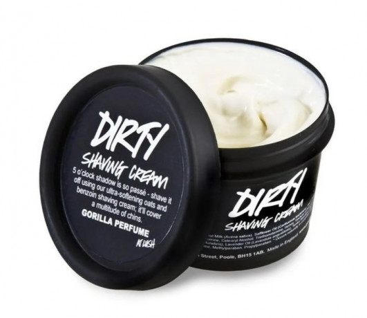 Lush Dirty Shaving cream Крем для бритья, мужской и унисекс, смягчающий крем для гладкого бритья, уход за кожей лица, сандал и лаванда, 225 г