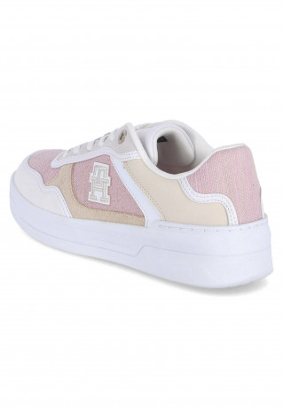 Tommy Hilfiger TH BASKET Trainers weiss/rosa TH BASKET Кроссовки белый/розовый