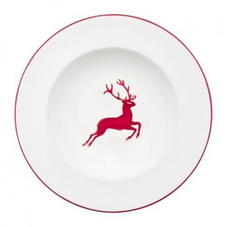 Gmundner Keramik Gmundner Keramik Rubinroter Hirsch Pastateller Gourmet d: 29 cm / h: 4,5 cm Керамическая тарелка для пасты Gmundner Ruby Red Deer Gourmet d: 29 см / высота: 4,5 см