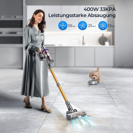 TAB TAB Akku-Hand-und Stielstaubsauger E3, Staubsauger Kabellos mit 33000pa Saugkraft, 400,00 W, Handstaubsauger beutellos, Auto Staubsauger, Bis zu 50 Min Laufzeit, 1.5L Staubbehalter  Беспроводной ручной пылесос TAB E3, беспроводной пылесос с мощностью 