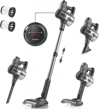 FABULETTA FABULETTA Akku-Hand-und Stielstaubsauger, 250,00 W, Beutellos, 24000Pa Akku Staubsauger,6-in-1 Leichter Kabelloser Staubsauger2500mAh Беспроводной ручной пылесос FABULETTA, 250,00 Вт, без мешка, пылесос с аккумулятором 24000 Па, легкий беспрово