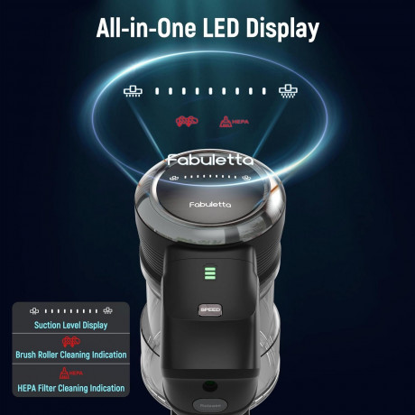 FABULETTA FABULETTA Akku-Hand-und Stielstaubsauger, 250,00 W, Beutellos, 24000Pa Akku Staubsauger,6-in-1 Leichter Kabelloser Staubsauger2500mAh Беспроводной ручной пылесос FABULETTA, 250,00 Вт, без мешка, пылесос с аккумулятором 24000 Па, легкий беспрово