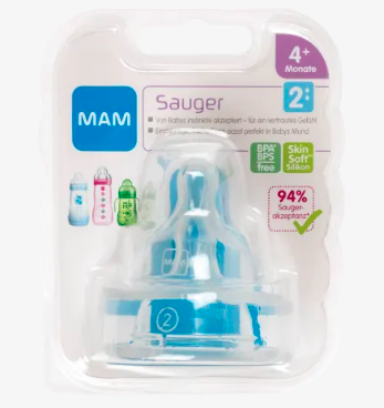 MAM  Trinksauger Silikon, Gr. 2, ab 4 Monaten, 2 St Силиконовая соска, размер 2, с 4 месяцев, 2 шт. 