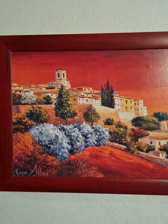 Картина винтажная Реджиса Айбра "Тосканский пейзаж", в раме, 77 x 40 см, Германия, 1960-70гг.