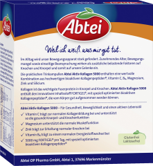 Abtei Aktiv Kollagen 5.000 Trinkampullen 10 Trinkampullen x 25 ml (250 ml), Abtei Питьевой коллаген 5000 мг с витаминами и минералами для хрящей, костей и мышц, 10 питьевых ампул × 25 мл (250 мл)