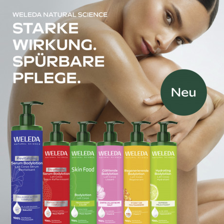 WELEDA Straffende Serum Bodylotion, 250 ml, Подтягивающий лосьон-сыворотка для тела с гранатом и пептидами маки, 250 мл