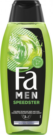 Fa Men Speedster 3in1 Duschgel 400 ml, Мужской гель для душа FA Speedster 3 в 1 для тела, лица и волос с ароматом лемонграсса, 400 мл