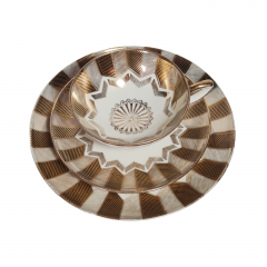 Чайное трио винтажное Winterling Roslau Bavaria / 20er с золотистым декором, фарфор, Германия, 1960-70гг.