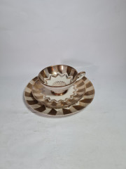 Чайное трио винтажное Winterling Roslau Bavaria / 20er с золотистым декором, фарфор, Германия, 1960-70гг.