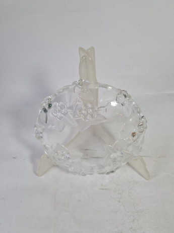 Набор тарелок винтажных Walther Glas с объемным декором, 6 шт., стекло, 16 см, Германия, 1960-70гг.