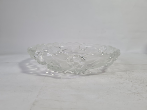 Набор тарелок винтажных Walther Glas с объемным декором, 6 шт., стекло, 16 см, Германия, 1960-70гг.