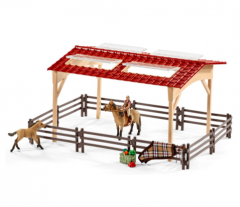 Schleich Farm World Фермерский дом Farm World 42195 Конюшня с лошадьми и аксессуарами
