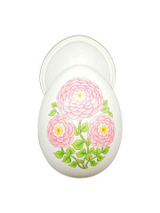 Шкатулка винтажная Gerold в форме яйца с нежно-розовыми цветами, фарфор, 15 х 10 см, Германия, 1960-70гг.