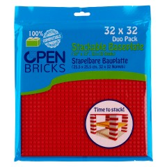 Open Bricks Baseplate 32x32 red (2) Опорная плита 32x32 красная (2)