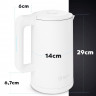 Balter Balter Wasserkocher WK-4, Edelstahl, 1,7 Liter, Doppelwand Design, BPA frei, LED, weiss  Чайник Balter WK-4, нержавеющая сталь, 1,7 литра, конструкция с двойными стенками, без BPA, светодиод, белый