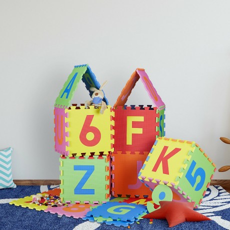 relaxdays Spielmatte Puzzle 86-teiliges Set Пазл с игровым ковриком