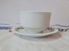 Arzborg Набор для супа с узором из зеленых листьев по краю ободка, диаметр 19 см, Германия, 1960-70гг.