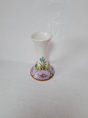 Alba Adriatiс Ваза фарфоровая  &quot;Сиреневые цветы&quot;, 15см x 9см, 1960-70гг.