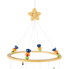 bieco 3D Mobile Baby Holz Einschlafhilfe Baby Deko fur Kinderbett Wickeltisch 23x60 cm Mobiles 3D Мобильный детский деревянный спальный столик Baby Deco для пеленального столика 23x60 см Mobiles