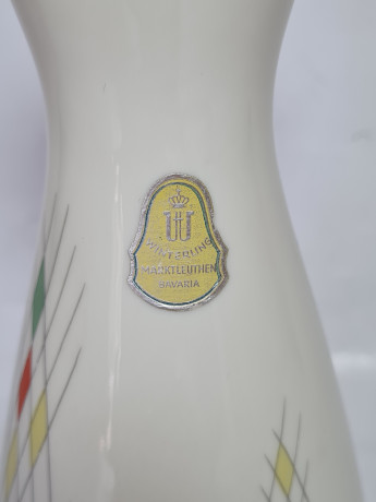 Ваза винтажная, Winterling Marktleuthen Bavaria с геометрическим декором, фарфор, 18 x 9 см, Германия, 1960-1970гг.