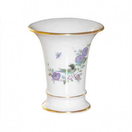 Meissen Meissen 'Neuer Ausschnitt - Indische Fels- Blumen- und Vogelmalerei 125 bunt mit Goldrand' Vase 9 cm Meissen "Новый раздел - Индийский камень, цветы и птицы, роспись 125 красок с золотым ободком" Ваза 9 см