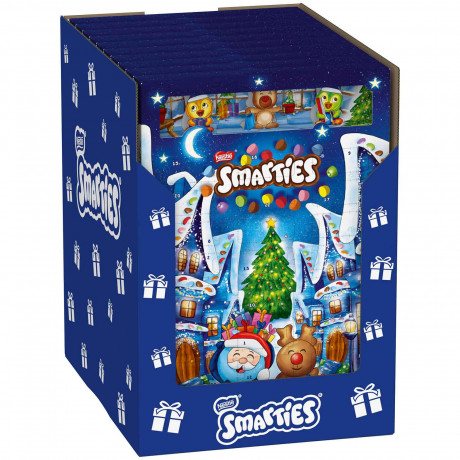 Smarties Adventskalender, Smarties большой адвент-календарь 2026 с 24 шоколадными фигурками и цветными драже, 193,9 г