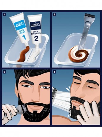 Schwarzkopf men perfect bart coloration braun 60, Краска для бороды оттенок 60 Натуральный коричневый