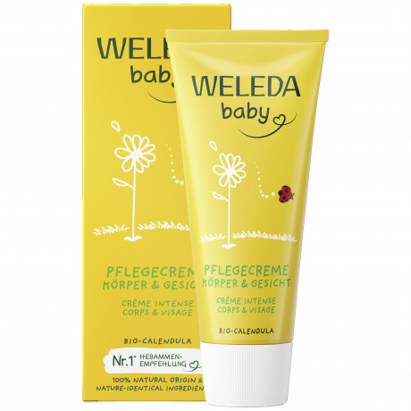 WELEDA Baby CALENDULA Pflegecreme Koerper & Gesicht, 75 ml, Детский питательный крем с календулой для тела и лица, 75 мл