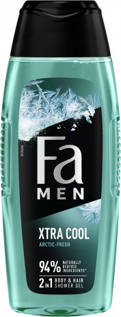 Fa Men Xtra Cool 2in1 Duschgel 400 ml, Мужской гель для душа FA Xtra Cool 2 в 1 для тела и волос с ментолом, 400 мл